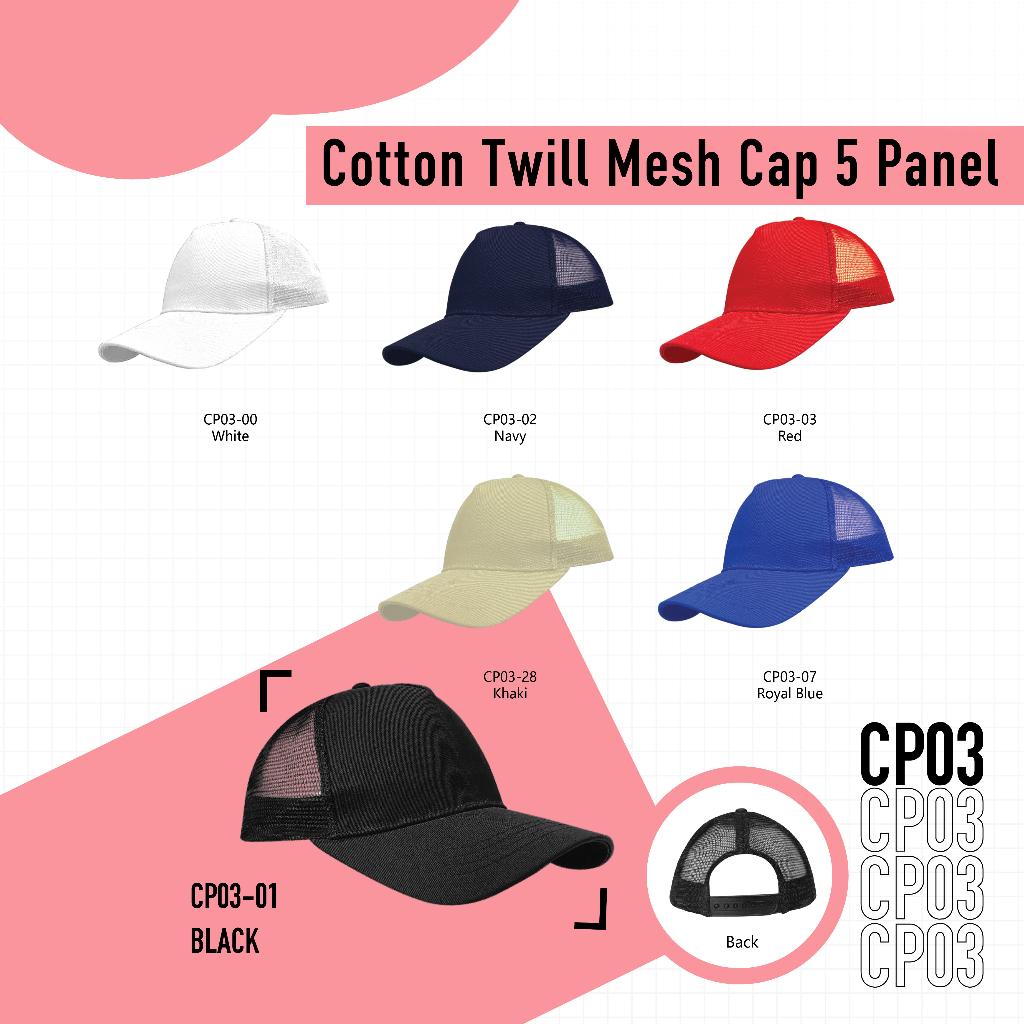 CP03 - Cotton Twill Mesh Cap 5 Panel
